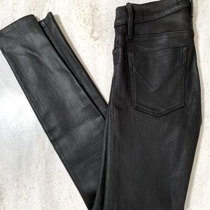 Barbara Super Skinny Black Coated Ankle Jean sz 26
